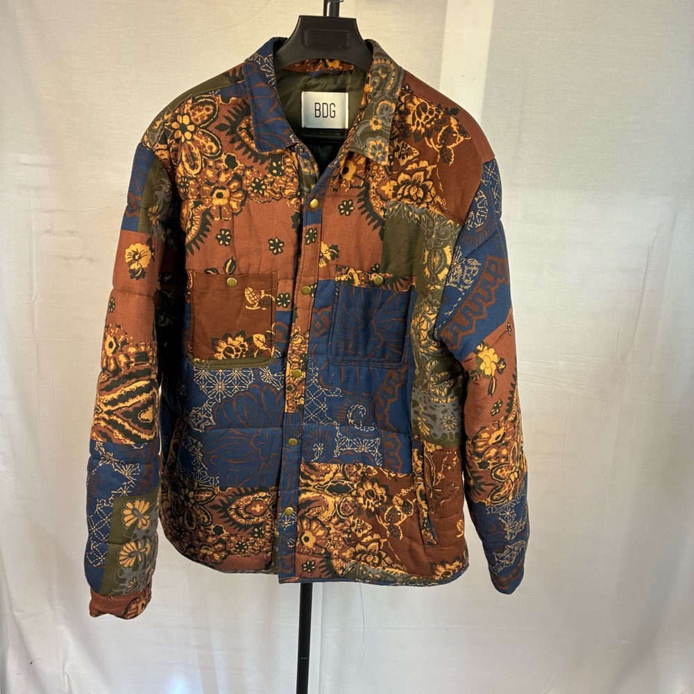 NWOT BDG Pattern Quilted Puff Patchwork Jacket XL - image 1
